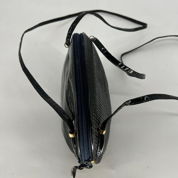 Vtg Saks‎ Fifth Avenue Handbag Green Crossbody Italy Circle Ball Patent Leather - Picture 7 of 15